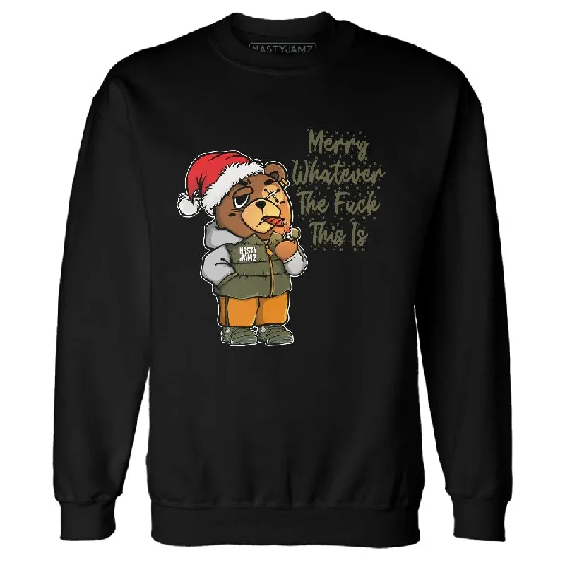 Bold And Trendy Gender-Neutral Outfits Fashion Essentials Olive 5s NastyJamz Sweatshirt Match Merry Whatever