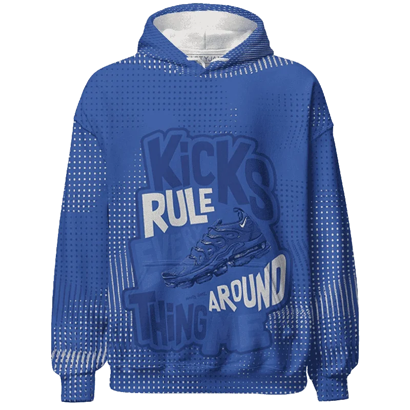 Versatile Unisex Layering Pieces Fashion-Forward NastyJamz VaporMax Game Royal Blue Hoodie Match Kicks Rule All-Over Print