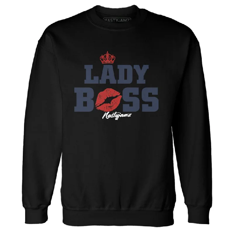 Comfortable Unisex Streetwear Affordable Luxury Fashion White Navy 6s NastyJamz Sweatshirt Match Lady Boss