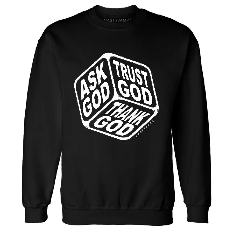 All-Season Unisex Clothing Collection Modish Fashion Discounts White Thunder 4s NastyJamz Sweatshirt Match Trust God